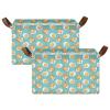 ALAZA Cute Dog Egg Rectangular Closet Storage Box Storage Bin Basket Storage Cube with Leather Handles Nursery Storage Laundry Hamper 2 Piece view 2