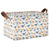 ALAZA Dinosaur Animal White Rectangular Closet Storage Box Storage Bin Basket Storage Cube with Leather Handles Nursery Storage Laundry Hamper 2 Piece view 1