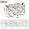 ALAZA Dinosaur Animal White Rectangular Closet Storage Box Storage Bin Basket Storage Cube with Leather Handles Nursery Storage Laundry Hamper 2 Piece view 3