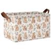 ALAZA Capybara Seamless Pattern Rectangular Closet Storage Box Storage Bin Basket Storage Cube with Leather Handles Nursery Storage Laundry Hamper 2 Piece view 1