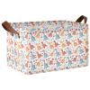 ALAZA Cute Dinosaur Heart Valentines Rectangular Closet Storage Box Storage Bin Basket Storage Cube with Leather Handles Nursery Storage Laundry Hamper 2 Piece view 1