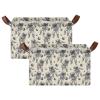ALAZA Astronaut Space Planet Rectangular Closet Storage Box Storage Bin Basket Storage Cube with Leather Handles Nursery Storage Laundry Hamper 2 Piece view 2