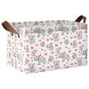 ALAZA Elephant Heart Valentines Rectangular Closet Storage Box Storage Bin Basket Storage Cube with Leather Handles Nursery Storage Laundry Hamper 2 Piece view 1