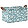 ALAZA Blue Hedgehogs Animal Rectangular Closet Storage Box Storage Bin Basket Storage Cube with Leather Handles Nursery Storage Laundry Hamper 2 Piece view 1