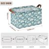 ALAZA Blue Hedgehogs Animal Rectangular Closet Storage Box Storage Bin Basket Storage Cube with Leather Handles Nursery Storage Laundry Hamper 2 Piece view 3