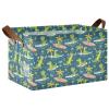 ALAZA Crocodile Surfer Palm Tree Rectangular Closet Storage Box Storage Bin Basket Storage Cube with Leather Handles Nursery Storage Laundry Hamper 2 Piece view 1