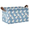 ALAZA Cartoon Animals Sheep Blossom Rectangular Closet Storage Box Storage Bin Basket Storage Cube with Leather Handles Nursery Storage Laundry Hamper 2 Piece view 1