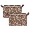 ALAZA Deer Fox Hedgehog Squirrel Mashroom Rectangular Closet Storage Box Storage Bin Basket Storage Cube with Leather Handles Nursery Storage Laundry Hamper 2 Piece view 2