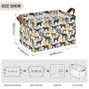 ALAZA Leopards Palm Leaf Tree Rectangular Closet Storage Box Storage Bin Basket Storage Cube with Leather Handles Nursery Storage Laundry Hamper 2 Piece view 3
