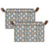 ALAZA Cute Cat Heart Love Rectangular Closet Storage Box Storage Bin Basket Storage Cube with Leather Handles Nursery Storage Laundry Hamper 2 Piece view 2