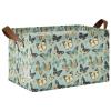 ALAZA Butterfly Green Butterfly Rectangular Closet Storage Box Storage Bin Basket Storage Cube with Leather Handles Nursery Storage Laundry Hamper 2 Piece view 1