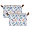 ALAZA Dragon Animal Blossom Rectangular Closet Storage Box Storage Bin Basket Storage Cube with Leather Handles Nursery Storage Laundry Hamper 2 Piece view 2