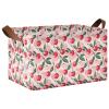 ALAZA Cherry Leaf Cute Rectangular Closet Storage Box Storage Bin Basket Storage Cube with Leather Handles Nursery Storage Laundry Hamper 2 Piece view 1