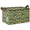 ALAZA Many Lemons Leaf Rectangular Closet Storage Box Storage Bin Basket Storage Cube with Leather Handles Nursery Storage Laundry Hamper 2 Piece view 1