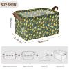 ALAZA Many Lemons Leaf Rectangular Closet Storage Box Storage Bin Basket Storage Cube with Leather Handles Nursery Storage Laundry Hamper 2 Piece view 3