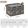ALAZA Beautiful Peacock Tail Starry Rectangular Closet Storage Box Storage Bin Basket Storage Cube with Leather Handles Nursery Storage Laundry Hamper 2 Piece view 3