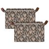 ALAZA Cute Animal Kitten Rectangular Closet Storage Box Storage Bin Basket Storage Cube with Leather Handles Nursery Storage Laundry Hamper 2 Piece view 2