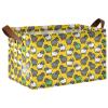 ALAZA Cartoon Sheep Yellow Rectangular Closet Storage Box Storage Bin Basket Storage Cube with Leather Handles Nursery Storage Laundry Hamper 2 Piece view 1
