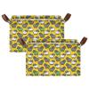 ALAZA Cartoon Sheep Yellow Rectangular Closet Storage Box Storage Bin Basket Storage Cube with Leather Handles Nursery Storage Laundry Hamper 2 Piece view 2