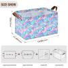 ALAZA Cute Sharks Rainbow Water Rectangular Closet Storage Box Storage Bin Basket Storage Cube with Leather Handles Nursery Storage Laundry Hamper 2 Piece view 3