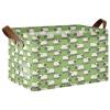 ALAZA Cartoon Sheep Green Rectangular Closet Storage Box Storage Bin Basket Storage Cube with Leather Handles Nursery Storage Laundry Hamper 2 Piece view 1
