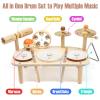 Kids Drum Set - Montessori Toys for 2 Year Old Boy Girl Birthday Gifts, 11 in 1 Wooden Musical Instruments for Toddlers 2-3, Musical Activity Table Preschool Learning Toys for Baby 18+ Months view 2