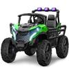 ARBELI 24V 2 Seater Ride on Car Truck 4x200W, EVA Tires, 4WD/2WD, Rainbow Lights, Remote Control, Shock Absorbers, Bluetooth, Ride on Toy for Big Kids Ages 3-8, Green view 1