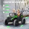 ARBELI 24V 2 Seater Ride on Car Truck 4x200W, EVA Tires, 4WD/2WD, Rainbow Lights, Remote Control, Shock Absorbers, Bluetooth, Ride on Toy for Big Kids Ages 3-8, Green view 2