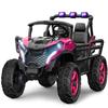 ARBELI 24V 2 Seater Ride on Car Truck 4x200W, EVA Tires, 4WD/2WD, Rainbow Lights, Remote Control, Shock Absorbers, Bluetooth, Ride on Toy for Big Kids Ages 3-8, Pink view 1