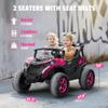 ARBELI 24V 2 Seater Ride on Car Truck 4x200W, EVA Tires, 4WD/2WD, Rainbow Lights, Remote Control, Shock Absorbers, Bluetooth, Ride on Toy for Big Kids Ages 3-8, Pink view 2
