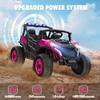 ARBELI 24V 2 Seater Ride on Car Truck 4x200W, EVA Tires, 4WD/2WD, Rainbow Lights, Remote Control, Shock Absorbers, Bluetooth, Ride on Toy for Big Kids Ages 3-8, Pink view 3