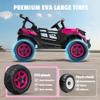 ARBELI 24V 2 Seater Ride on Car Truck 4x200W, EVA Tires, 4WD/2WD, Rainbow Lights, Remote Control, Shock Absorbers, Bluetooth, Ride on Toy for Big Kids Ages 3-8, Pink view 4