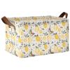 ALAZA Lemons Flower Butterfly Rectangular Closet Storage Box Storage Bin Basket Storage Cube with Leather Handles Nursery Storage Laundry Hamper 2 Piece view 1