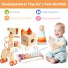 Smartwo Wooden Montessori Toys Set for Toddlers,Wooden Toy Set for Babies Educational Object Permanence Box,Xylophone(Glockenspiel),Stacking,Rattle Birthday Gift for Boys Girls Ages 1 2 3 4 5 view 2