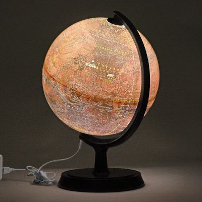 Mapsoft Explorer Illuminated Red Mars Globe, 24cm/9.5", RI-24, Mars Map, Mars Atlas, Mars Poster, Red Planet