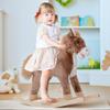 Qaba Kids Rocking Horse, Ride on Horse for Toddlers with Soft Plush Body, Wooden Base & Handle Grip for 3+ Year Old Boys and Girls, Brown view 2