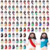 Bememo 100 Pcs Jesus Toys Little Tiny Jesus Figurine Miniature Doll to Hide and Seek Classic Religious Gifts for Easter Egg Stuffers(Brilliant Colors) view 1