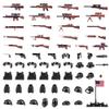 MaozyHomie 63 Pcs US Brown Toy Soldiers Figures,Toy Set, US Weapons Pack Military Army Battle, Toy Set Weapon Battle Building Blocks Compatible with Major Brand, 3 Years Old and up view 1
