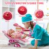 Toy Doctor Kit for Toddlers, Kids Dentist Play Set with Dentist Chair, Doll Toy, Stethoscope, Large Carrying Storage Bag, Dental Accessories, Pretend Doctor Play Medical Gift Kit for Girls(Pink view 4