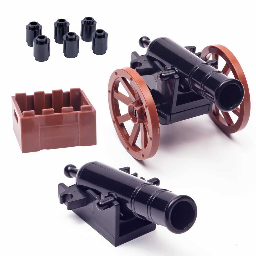 MaozyHomie Medieval Warfare Cannon 2, Weapons Pack Military, Toy Soldiers Figures, Toy Set Minifigure Compatible with Major Brands, 3 Years Old and up