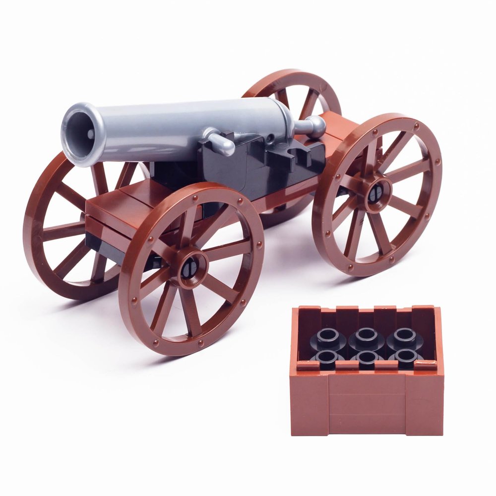 MaozyHomie Weapons Pack Military Four-Wheeled Cannon, Toy Soldiers Figures, Weapons Accessories, Toy Set Minifigure Compatible with Major Brands, 3 Years Old and up