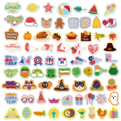 CHEFAN Felt Board Pieces - Holiday Seasonal Decorations, Festival Letter Board Accessories - 79 Precut Flannel Story Pieces
