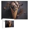 Jigsaw Puzzle 300 Pieces Personalized Photos Puzzle with Storage Bag Waffle Cone Ice Cream Puzzles Challenging Picture Puzzle Men Women Home Decor Wooden Puzzles for Family view 1