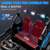 24V 2 Seater Ride on Car for Kids, MOEYURO 800W Powered UTV Toy, 5MPH Large Side by Side Electric Car w/Remote, Bluetooth, LED Light, 3 Speeds, Music, Spring Suspension, Storage for Kids Gift, Blue view 3
