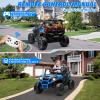 24V 2 Seater Ride on Car for Kids, MOEYURO 800W Powered UTV Toy, 5MPH Large Side by Side Electric Car w/Remote, Bluetooth, LED Light, 3 Speeds, Music, Spring Suspension, Storage for Kids Gift, Blue view 4