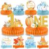 10Pcs Little Pumpkin 1st Birthday Party Decoration Fall A Little Pumpkin is On The Way Honeycomb Centerpieces Pumpkin First Birthday Table Centerpieces for Autumn Thanksgiving Table Topper Supplies view 1