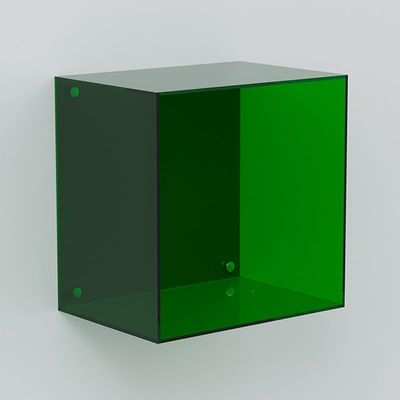 Acrylic Display Case for Collectibles, Wall Mounted or Tabletop Acrylic Display Case Box, Clear Dustproof Acrylic Boxes for Display Mini Action Figures, Shoes,No Assembly Required(Green)