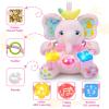 Holaxander Baby Elephant Musical Stuffed Animals Toy with Light-Up Music & Crinkle Sound Paper,Infant Bilingual Early Learning Education Toys,Tummy Time Toys for 0-3-6-12+ Months Boy Girl, Pink view 3