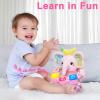 Holaxander Baby Elephant Musical Stuffed Animals Toy with Light-Up Music & Crinkle Sound Paper,Infant Bilingual Early Learning Education Toys,Tummy Time Toys for 0-3-6-12+ Months Boy Girl, Pink view 4