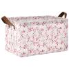 ALAZA Cherry Blossom Flower Fruit Rectangular Closet Storage Box Storage Bin Basket Storage Cube with Leather Handles Nursery Storage Laundry Hamper 2 Piece view 1